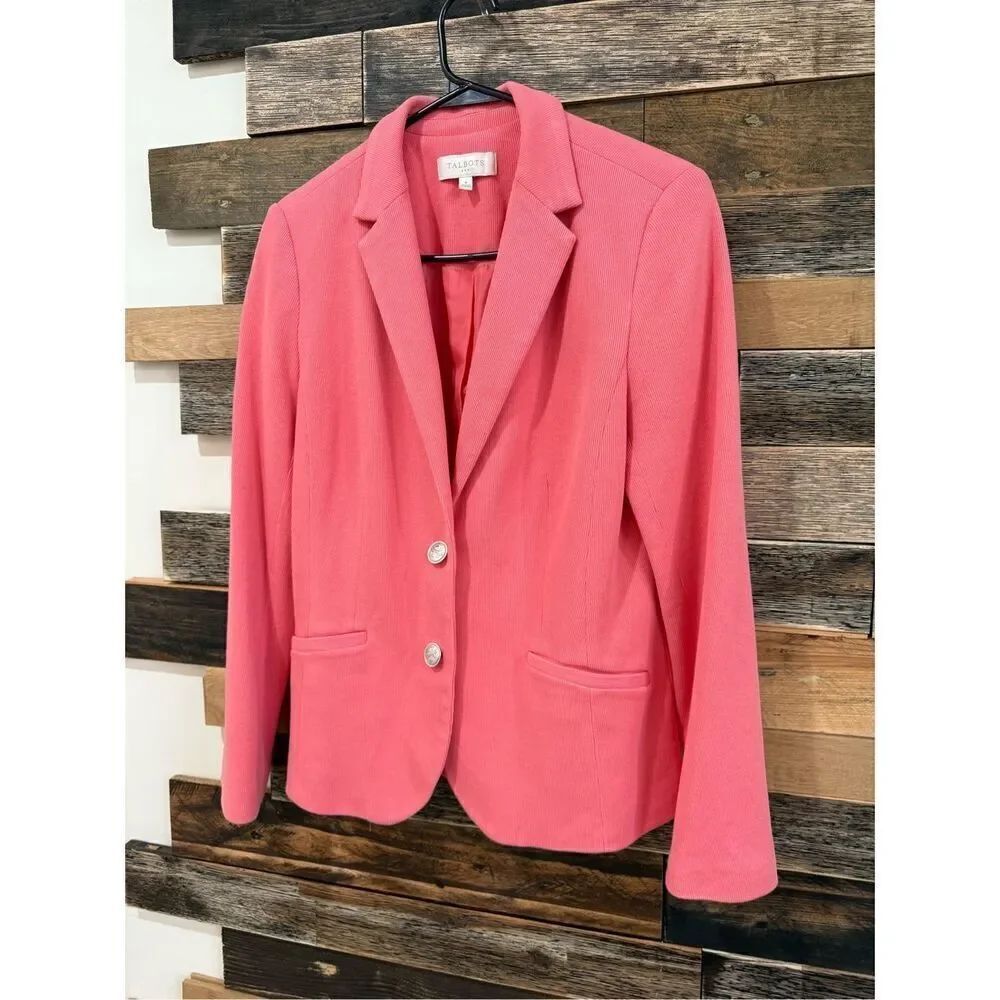 Talbots knit pink jacket blazer sz 8